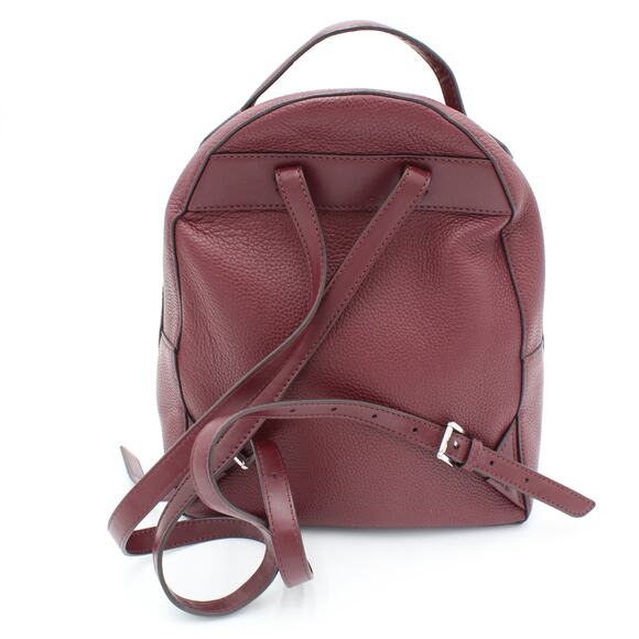 Michael Kors Leather Backpack Purse Womens Red Pebbled Zips Travel Bag Valerie - Picture 3 of 11